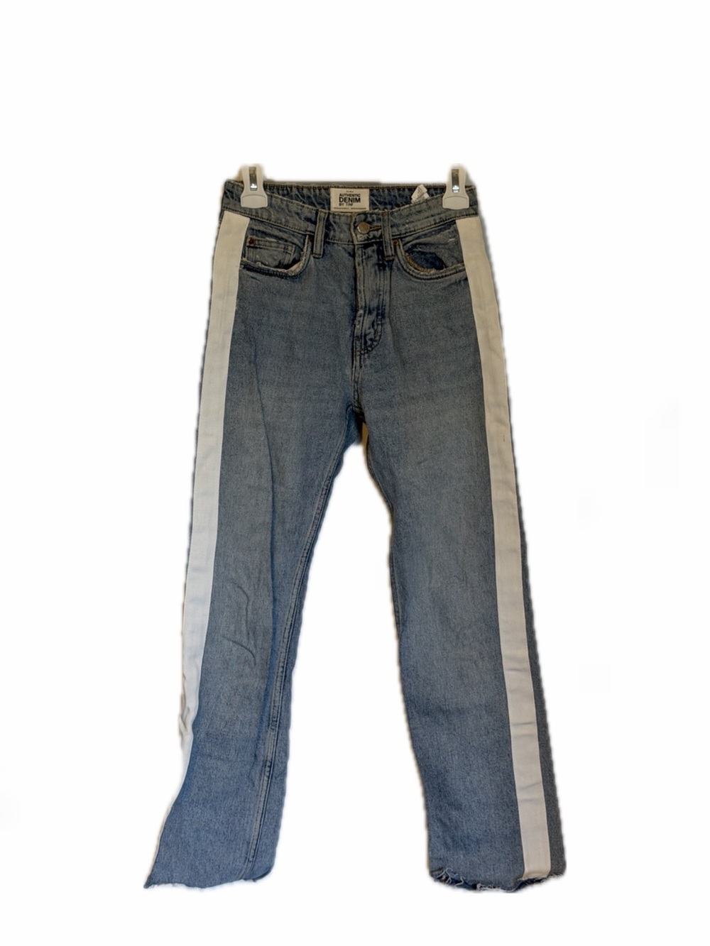 Zara Women’s Light Blue Jeans with White Side Stripe